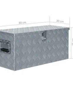 vidaXL Aluminium Box 80x30x35 cm Silver