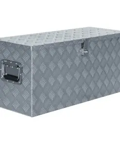 vidaXL Aluminium Box 90.5x35x40 cm Silver