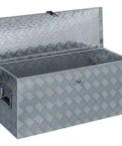 vidaXL Aluminium Box 90.5x35x40 cm Silver