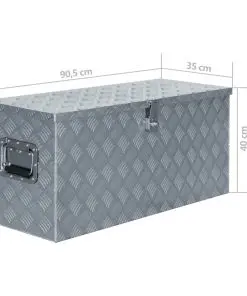 vidaXL Aluminium Box 90.5x35x40 cm Silver
