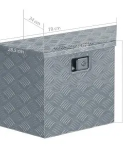 vidaXL Aluminium Box 70x24x42 cm Trapezoid Silver
