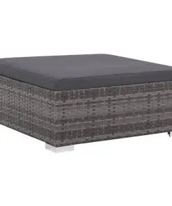 vidaXL 8 Piece Garden Lounge Set with Cushions Poly Rattan Grey