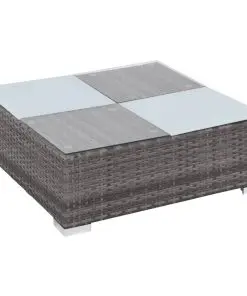 vidaXL 8 Piece Garden Lounge Set with Cushions Poly Rattan Grey