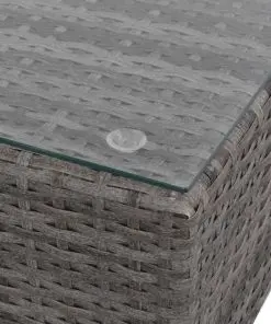 vidaXL 8 Piece Garden Lounge Set with Cushions Poly Rattan Grey