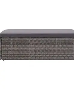 vidaXL 2 Piece Garden Lounge Set with Cushions Poly Rattan Grey