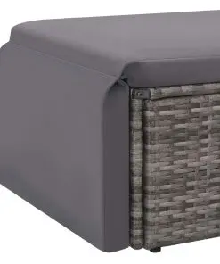 vidaXL 2 Piece Garden Lounge Set with Cushions Poly Rattan Grey