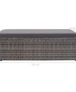 vidaXL 2 Piece Garden Lounge Set with Cushions Poly Rattan Grey