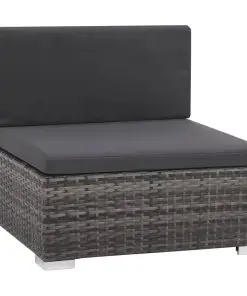 vidaXL 12 Piece Garden Lounge Set with Cushions Poly Rattan Grey