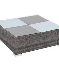 vidaXL 12 Piece Garden Lounge Set with Cushions Poly Rattan Grey