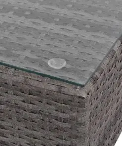 vidaXL 12 Piece Garden Lounge Set with Cushions Poly Rattan Grey