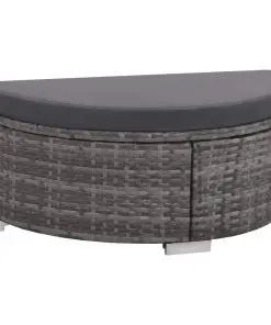 vidaXL 8 Piece Garden Lounge Set with Cushions Poly Rattan Grey