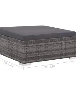 vidaXL 6 Piece Garden Lounge Set with Cushions Poly Rattan Grey