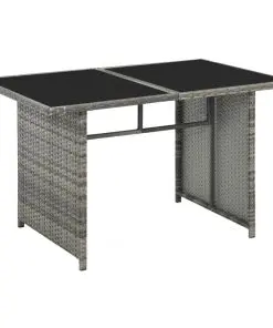 vidaXL 10 Piece Garden Lounge Set with Cushions Poly Rattan Grey