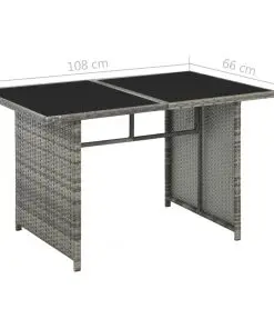 vidaXL 10 Piece Garden Lounge Set with Cushions Poly Rattan Grey