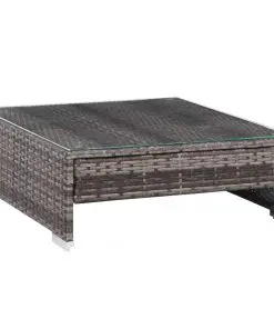 vidaXL 7 Piece Garden Lounge Set with Cushions Poly Rattan Grey