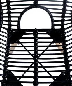 vidaXL Dining Chairs 4 pcs Black Natural Rattan