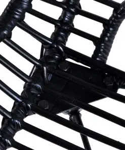 vidaXL Dining Chairs 4 pcs Black Natural Rattan