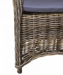 vidaXL Outdoor Chairs 2 pcs with Cushions Natural Rattan