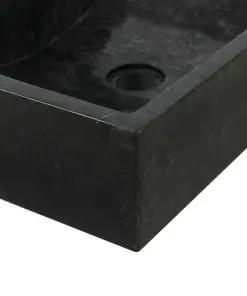 vidaXL Sink 45x30x12 cm Marble Black