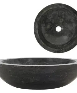 vidaXL Sink 40×12 cm Marble Black