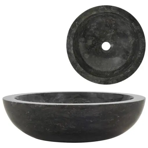 vidaXL Sink 40×12 cm Marble Black