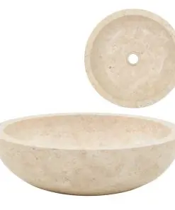 vidaXL Sink 40×12 cm Marble Cream