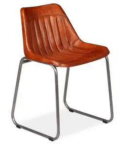 vidaXL Dining Chairs 6 pcs Brown Real Leather