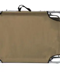 vidaXL Folding Sun Lounger with Canopy Steel Taupe