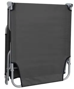 vidaXL Foldable Sunlounger with Adjustable Backrest Grey