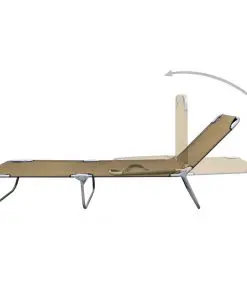 vidaXL Foldable Sunlounger with Adjustable Backrest Taupe