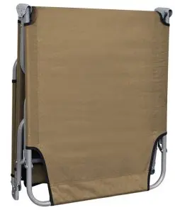 vidaXL Foldable Sunlounger with Adjustable Backrest Taupe