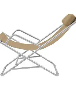 vidaXL Reclining Deck Chairs 2 pcs Steel Taupe