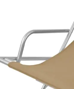 vidaXL Reclining Deck Chairs 2 pcs Steel Taupe