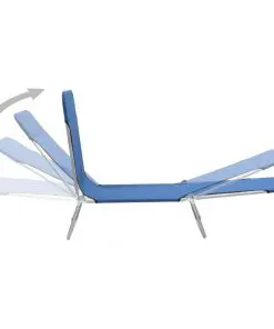 vidaXL Folding Sun Loungers 2 pcs Steel and Fabric Blue