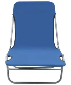 vidaXL Folding Sun Loungers 2 pcs Steel and Fabric Blue