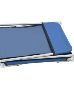 vidaXL Folding Sun Loungers 2 pcs Steel and Fabric Blue