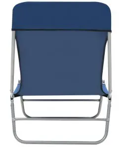 vidaXL Folding Sun Loungers 2 pcs Steel and Fabric Blue