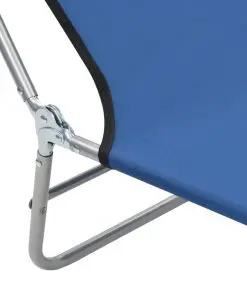 vidaXL Folding Sun Loungers 2 pcs Steel and Fabric Blue