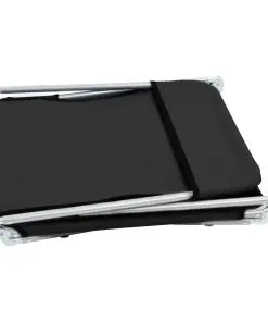 vidaXL Folding Sun Loungers 2 pcs Steel and Fabric Black