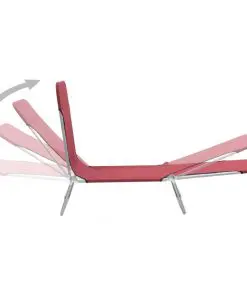 vidaXL Folding Sun Loungers 2 pcs Steel and Fabric Red
