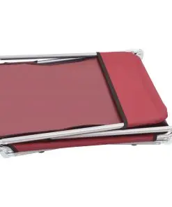 vidaXL Folding Sun Loungers 2 pcs Steel and Fabric Red