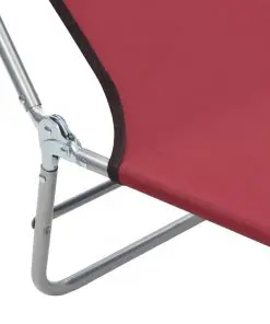 vidaXL Folding Sun Loungers 2 pcs Steel and Fabric Red