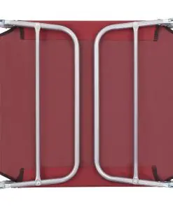 vidaXL Folding Sun Loungers 2 pcs Steel and Fabric Red
