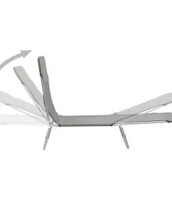 vidaXL Folding Sun Loungers 2 pcs Steel and Fabric Grey