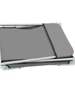 vidaXL Folding Sun Loungers 2 pcs Steel and Fabric Grey