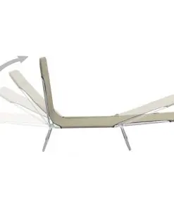 vidaXL Folding Sun Loungers 2 pcs Steel and Fabric Taupe