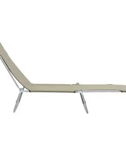 vidaXL Folding Sun Loungers 2 pcs Steel and Fabric Taupe
