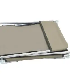 vidaXL Folding Sun Loungers 2 pcs Steel and Fabric Taupe