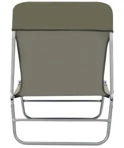vidaXL Folding Sun Loungers 2 pcs Steel and Fabric Taupe