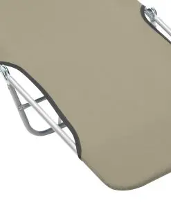 vidaXL Folding Sun Loungers 2 pcs Steel and Fabric Taupe